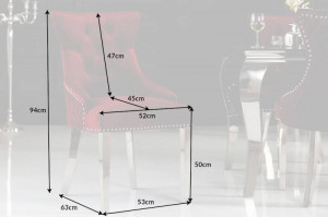 SET 2 SCAUNE, DE LUX, CASTLE, DIN CATIFEA ROSIE SI METAL INOXIDABIL, DESIGN BAROC, ARTIM GROUP - Img 7