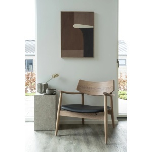 SET 2 SCAUNE DE RELAXARE OLVERA, DIN LEMN SI PIELE ECO, CULOARE NATUR/NEGRU, HOUSE NORDIC - Img 2