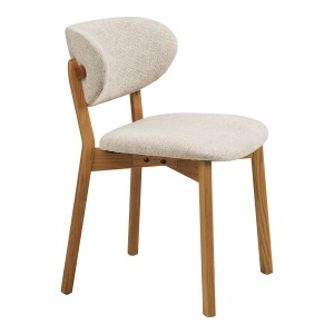 SET 2 SCAUNE DE SUFRAGERIE DUNKIRK, DIN LEMN SI TEXTIL, CULOARE NATUR/BEJ, HOUSE NORDIC - Img 4