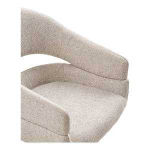 SET 2 SCAUNE DE SUFRAGERIE ROTATIVE DOVER, DIN METAL SI TEXTIL, CULOARE BEJ, HOUSE NORDIC - Img 6