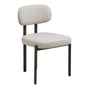 SET 2 SCAUNE DE SUFRAGERIE ROYAN, DIN METAL SI TEXTIL, CULOARE GRI, HOUSE NORDIC - Img 2
