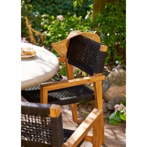 SET 2 SCAUNE DE TERASA ANZIO, REALIZAT DIN LEMN DE SALCAM SI POLIESTER, CULOARE NEGRU/NATUR, HOUSE NORDIC - Img 11