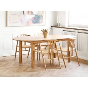 SET 2 SCAUNE DINING AGUSTIN, DIN LEMN DE STEJAR SI RACHITA, CULOARE NATUR, HOUSE NORDIC - Img 8