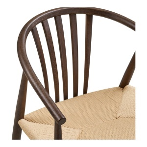 SET 2 SCAUNE DINING AGUSTIN, DIN LEMN DE STEJAR SI RACHITA, CULOARE NATUR/NUC, HOUSE NORDIC - Img 6