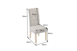 SET 2 SCAUNE DINING CASA, CU PICIOARE DIN LEMN SI TEXTIL, STIL IN, CULOARE TAUPE - Img 7