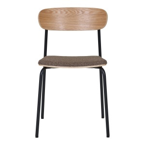 SET 2 SCAUNE DINING ESTEPONA, SUPRAPOZABIL, DIN METAL, FURNIR SI TEXTIL, CULOARE NATUR/MARO, HOUSE NORDIC - Img 3