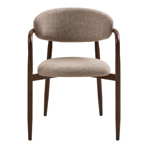 SET 2 SCAUNE DINING LEVANTO, DIN METAL SI TEXTIL, CULOARE NUC/NISIPIU, HOUSE NORDIC - Img 3