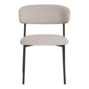 SET 2 SCAUNE DINING MIRA, DIN METAL SI TEXTIL BOUCLE, CULOARE BEJ, HOUSE NORDIC - Img 3