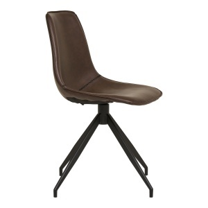SET 2 SCAUNE DINING ROTATIVE MONACO, DIN METAL SI PIELE ECO, CULOARE MARO INCHIS/NEGRU, HOUSE NORDIC - Img 4