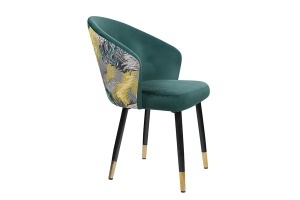 SET 2 SCAUNE MAISON, REALIZAT DIN METAL SI CATIFEA , CULOARE VERDE/MULTICOLOR, INVICTA INTERIOR