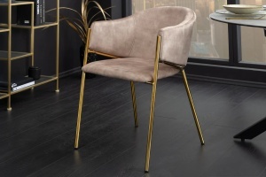 SET 2 SCAUNE, NOBLESSE, MATERIAL CATIFEA, CADRUL METAL, CULOARE BEJ, ARTIM GROUP SELECTION