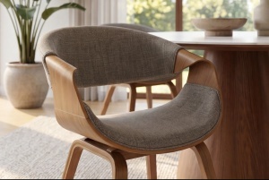 SET 2 SCAUNE ORGANIC, DIN LEMN SI TEXTIL, CULOARE GRI, INVICTA INTERIOR - Img 9