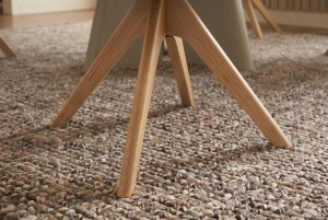 SET 2 SCAUNE ROTATIV ORGANIC, REALIZAT DIN MATERIAL TEXTIL CHENILLE SI LEMN, CULOARE BEJ/MARO, INVICTA INTERIOR - Img 10