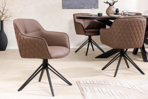 SET 2 SCAUNE ROTATIVE 180 GRADE, EUPHORIA, DIN PIELE MARO SI METAL, ARTIM GROUP SELECTION - Img 6