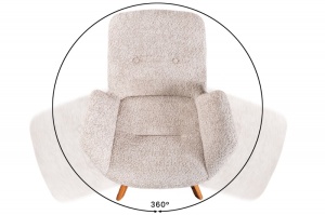 SET 2 SCAUNE ROTATIVE, BALTIC, BEJ, METAL SI TESATURA BUCLE, DESIGN MODERN, ARTIM GROUP SELECTION - Img 6