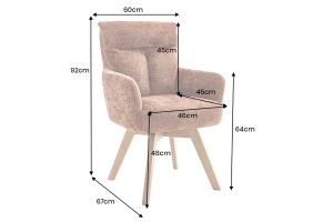 SET 2 SCAUNE ROTATIVE, BIG GEORGE, TEXTIL CHENILLE SI LEMN, CULOARE MARO, ARTIM GROUP SELECTION - Img 7