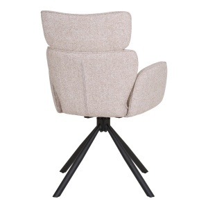 SET 2 SCAUNE ROTATIVE CORDOBA, DIN METAL SI TEXTIL, CULOARE BEJ, HOUSE NORDIC - Img 5