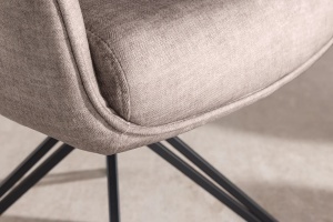 SET 2 SCAUNE ROTATIVE, PROMETHEUS, 180 grade, REALIZAT DIN METAL SI TEXTIL VELUR, CULOARE TAUPE, ARTIM GROUP - Img 2