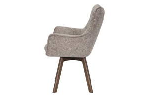 SET 2 SCAUNE ROTATIVE THOR 360GRADE, CADRUL DIN LEMN MASIV DE STEJAR SI MATERIAL TEXTIL , TAUPE DESCHIS, STIL MODERN - Img 2