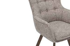 SET 2 SCAUNE ROTATIVE THOR 360GRADE, CADRUL DIN LEMN MASIV DE STEJAR SI MATERIAL TEXTIL , TAUPE DESCHIS, STIL MODERN - Img 11