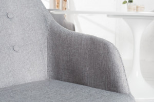 SET 2 SCAUNE, TEXTIL GRI DESCHIS, SCANDINAVIA, DESIGN SCANDINAV - Img 5