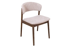 SET 2 SCAUNE VALHALLA WOOD, REALIZAT DIN LEMN DE STEJAR SI TEXTIL, CULOARE CREM/MARO