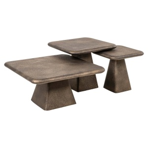 SET 3 MASUTE DE CAFEA MARLIE, 214040, CONFECTIONATE DIN METAL, AURII, STIL MODERN