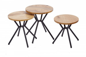SET 3 MASUTE FACTORY 37903 LEMN MASIV STEJAR SALBATIC DESIGN INDUSTRIAL - Img 6