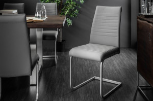 SET 4 SCAUNE APPARTMENT 39379 GRI STIL MODERN - Img 1