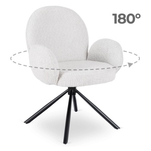 SET 4 SCAUNE ROTATIVE, ARTIM MEBLE, REALIZAT DIN MATERIAL BOUCLE GRI SI METAL, STIL MODERN - Img 9