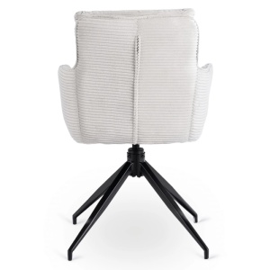 SET 4 SCAUNE ROTATIVE, ARTIM MEBLE, REALIZAT DIN MATERIAL CATIFEA RAIAT GRI SI METAL, STIL MODERN - Img 10
