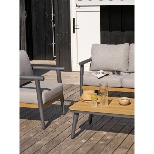 SET DE EXTERIOR COMILLAS, REALIZAT DIN ALUMINIU, POLIRATAN SI TEXTIL, CULOARE GRI/ANTRACIT, HOUSE NORDIC - Img 4