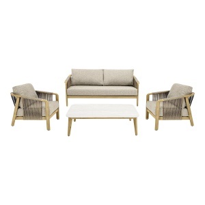 SET DE EXTERIOR FARGO, REALIZAT DIN ALUMINIU, POLIRATAN SI TEXTIL, CULOARE TAUPE, HOUSE NORDIC - Img 2