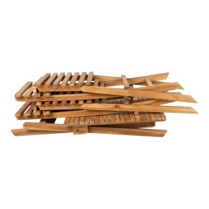 SET DE GRADINA SAU CAFENEA CUENCA, MASA SI 2 SCAUNE, REALIZATA DIN LEMN DE TEC, CULOARE NATUR, HOUSE NORDIC - Img 4