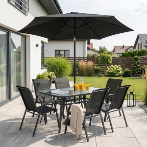 SET DE GRADINA/TERASA, NEBRASKA, ARTIM MEBLE, DIN METAL SI STICLA, CULOARE NEAGRA, ARTIM MEBLE