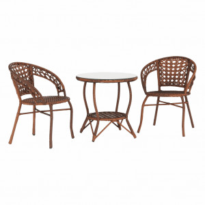 SET GRADINA/TERASA DIN RATAN, 1 MASA SI 2 SCAUNE, MARO, ARTIM GROUP COLLECTION - Img 8