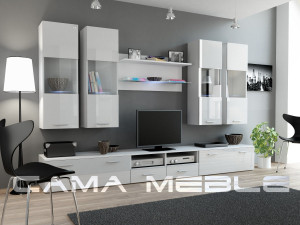 SET LIVING CU LED DREAM 1 ALB DESIGN MODERN CM - Img 1