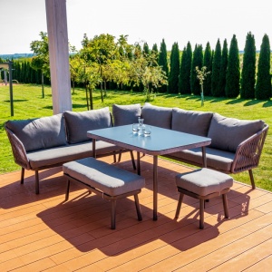 SET LOUNGE, 5 PIESE, COLTAR, MASA SI TABURETI, ARTIM GROUP COLLECTION - Img 1