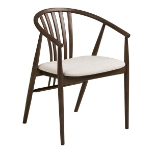 SET MASA SI 4 SCAUNE, DIN LEMN, CERAMICA SI TEXTIL, CULOARE BEJ/MARO, HOUSE NORDIC - Img 4