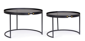 SET MASUTE DE CAFEA ZEINA ROUND NEAGRA, CONFECTIONATA DIN OTEL, STIL MODERN