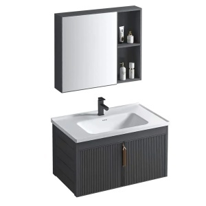 SET MOBILIER DE BAIE CU LAVOAR, OGLINDA, ASTOR 60CM, GRI, JUST IN COLLECTION - Img 4