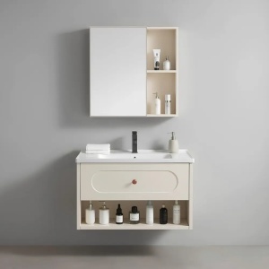 SET MOBILIER DE BAIE CU LAVOAR, OGLINDA, RIVER 60CM, CREM, JUST IN COLLECTION