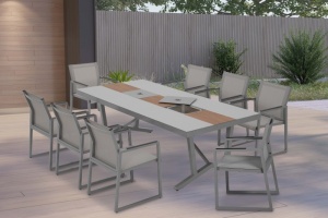 SET TERASA FORMATA DIN MASA SI 8 SCAUNE, ALUMINIU SI SPC, ARTIM GROUP COLLECTION - Img 4