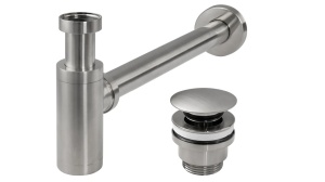 SIFON LAVOAR REA, BRUSH NICKLE, CU DOP TIP CLICK CLACK, NICHEL PERIAT, DIN ALAMA, CALITATE SUPERIOARA - Img 1