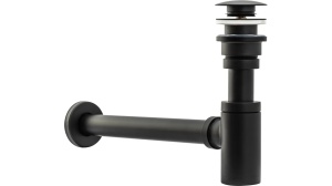SIFON LAVOAR REA UNIVERSAL, CU DOP TIP CLICK CLACK, NEGRU MAT, DIN ALAMA, CALITATE SUPERIOARA - Img 3
