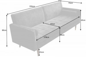 SOFA EXTENSIBILA, 195CM, MICROFIBRA GRI, MODEL DEOSEBIT, ARTIM GROUP SELECTION - Img 8