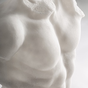 STATUETA, BUST LAYNE, 63CM, ALB/GALBUI, DIN RASINA, STIL MODERN, ARTIM GROUP SELECTION - Img 2