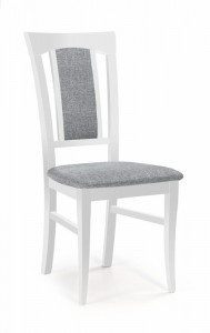 STOC 2 BUC!!! SCAUN DINING, KONRAD ALB/GRI INARI, LEMN SI TEXTIL, STIL CLASIC