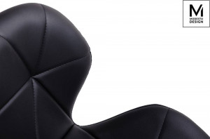 STOC 3 BUC!!!SCAUN DINING KLIPP. DIN LEMN, METAL SI PIELE ECO, NEGRU/NATURAL, STIL SCANDINAV - Img 3
