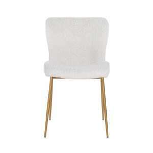 STOC 3 BUC!!! SCAUN DINING ODESSA, ALB/AURIU, DIN TEXTIL PLUSAT SI METAL, STIL MODERN RICHMOND INTERIORS - Img 3